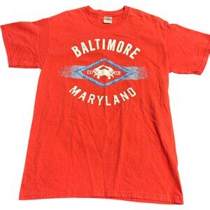 Baltimore Maryland crab‎ orange short sleeve tee shirt sz Medium